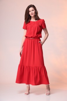 Платье 1-1206 красный Romanovich style