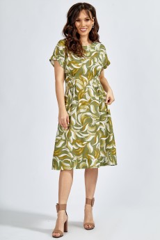 Платье 1640 листья авокадо TEFFI Style